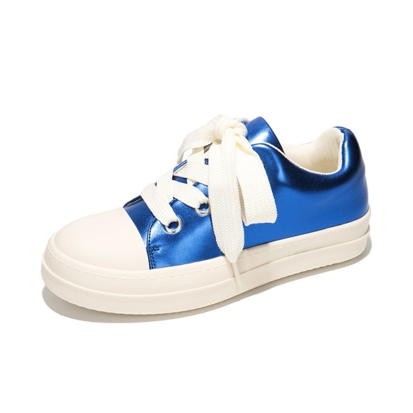 Low top RICKYGIRL puffy thick lace round toe sneaker - Picture 3 of 3